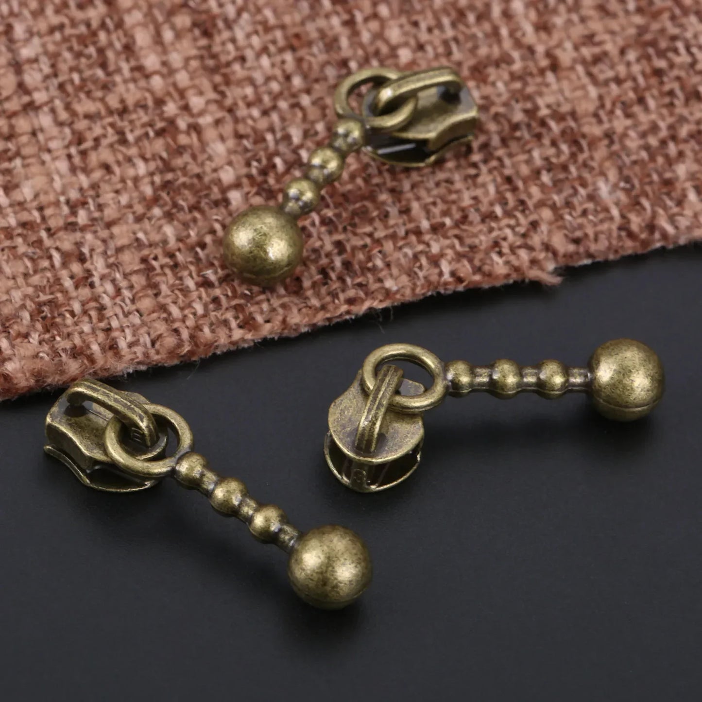 20Pcs 21mm Antique Bronze Metal Zipper Sliders | DIY Repair