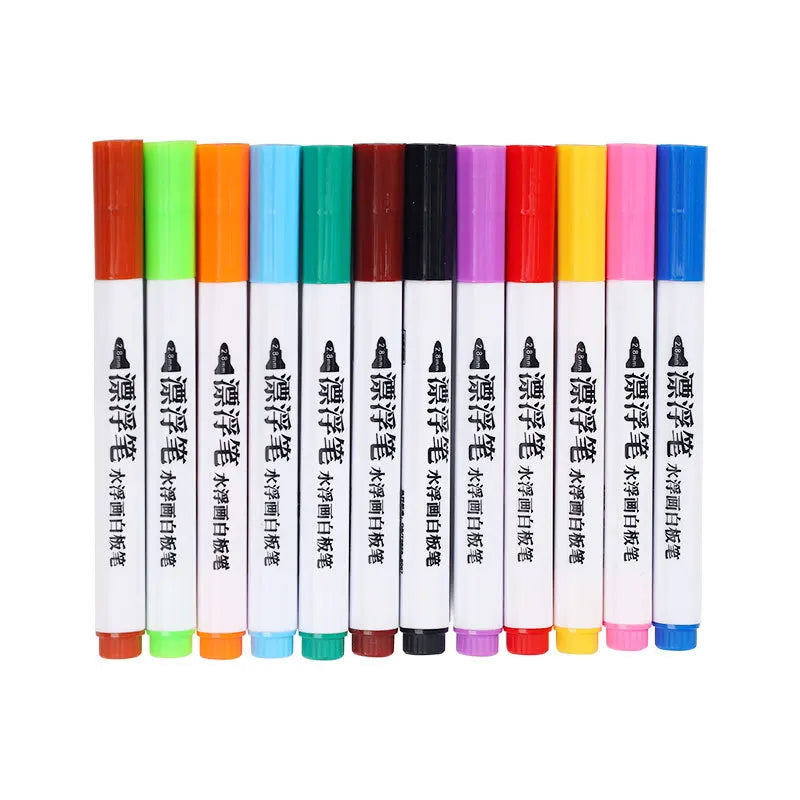 12 Colors Doodle Water Floating Pens Magical Water Painting Whiteboard Pens Markers Erasing Pens Doodle Drawing Pens Peaceful Pleasures Health and Wellness