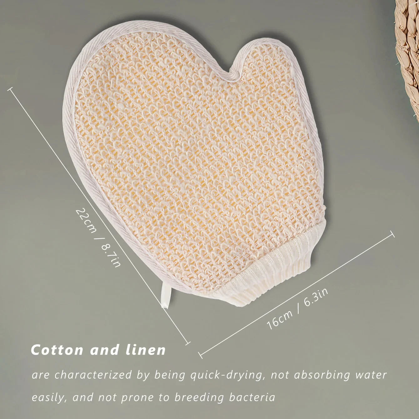 2-in-1 Cotton Linen Exfoliating Scrub Glove | Home Spa