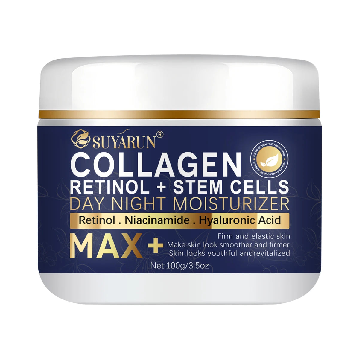 SUYARUN Anti-Aging Retinol Collagen Stem Cell Face Cream - Firming Hydrating Moisturizer Reduces Wrinkles & Fine Lines, All Skin Peaceful Pleasures Health and Wellness 100g