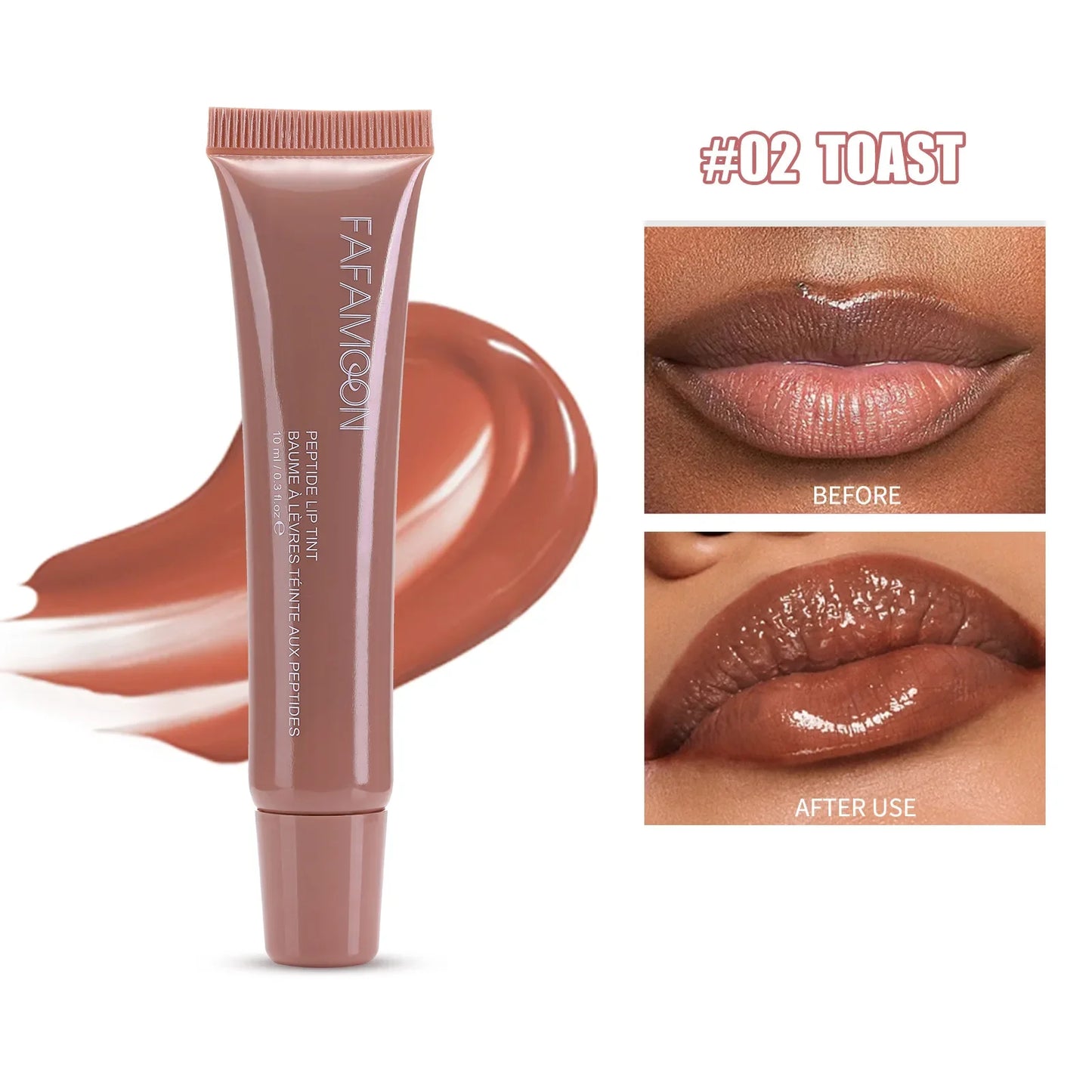 Fafamoon Mirror Lip Gloss & Lip Oil | Nude Brown Plumping Gloss