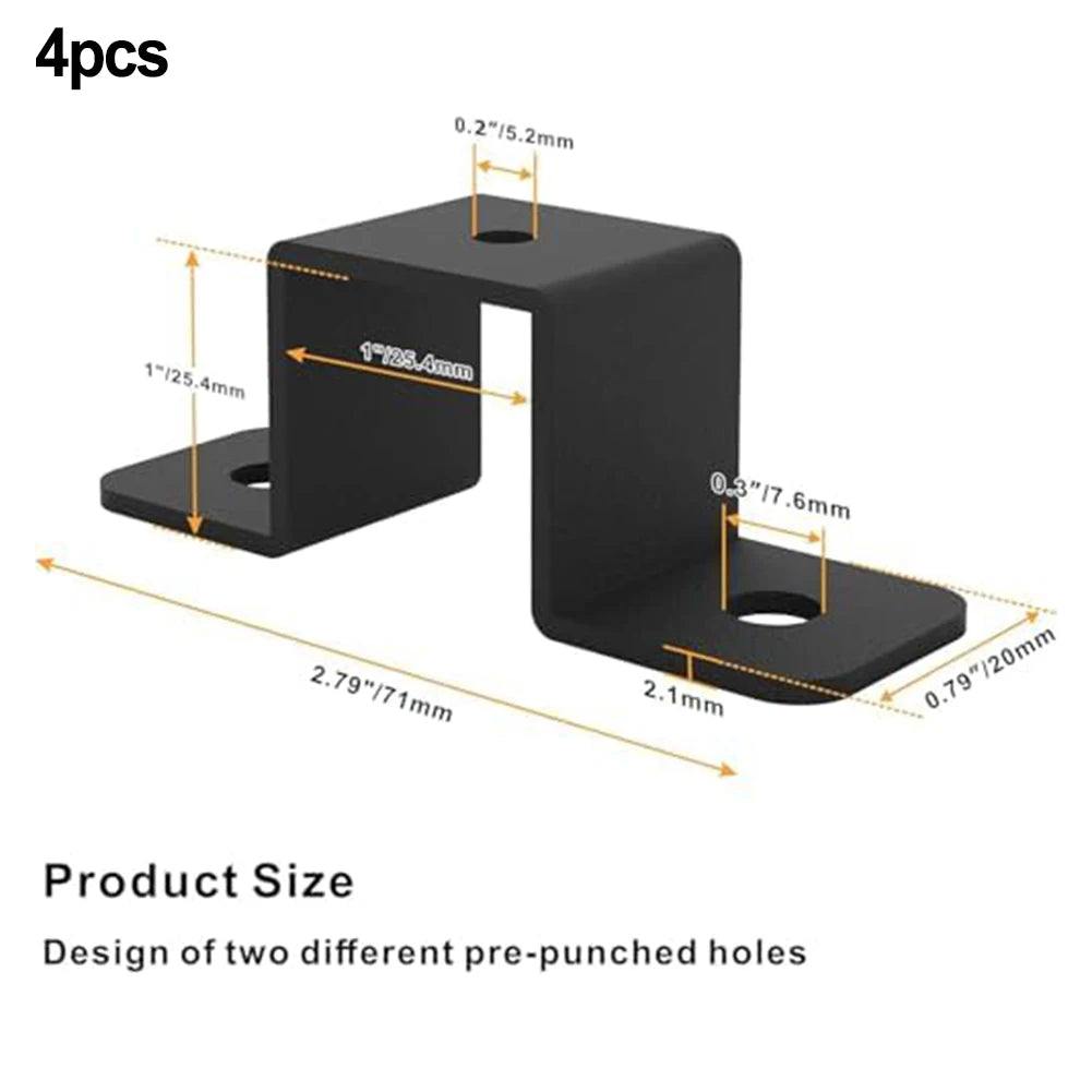 2 Square Pipe Clamp Corrosion-resistant Bracket Pipes Railings U