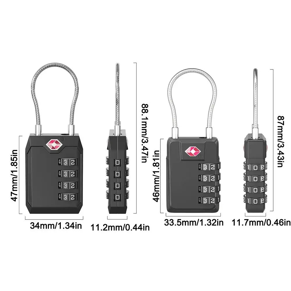 TSA 4-Digit Combination Lock – Zinc Alloy Travel Padlock