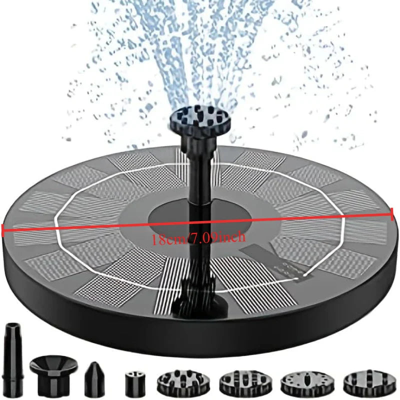 1.5W Solar Fountain Pump with 6 Nozzles – Bird Bath & Pond