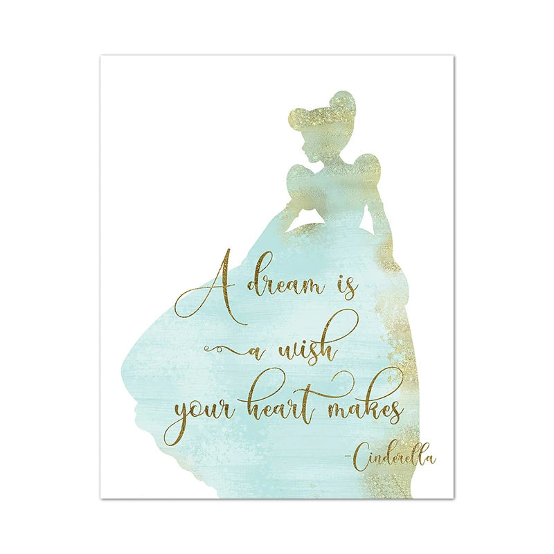 Watercolor Princess Castle Canvas Print | Girls Nursery Wall Art