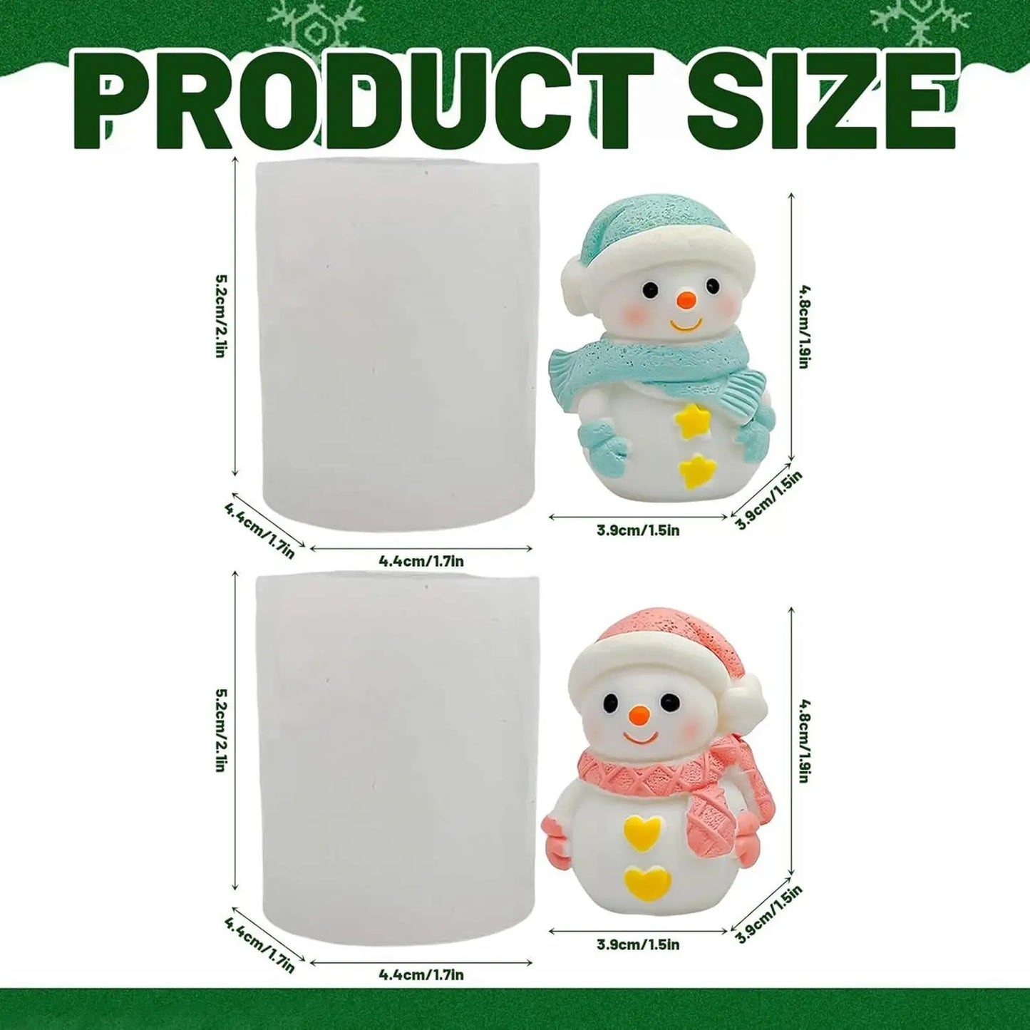 Christmas Molds For Resin Reusable Snowman 2 Pieces Craft Supplies Resin Casting Molds Christmas Decorations For Soap Plaster Peaceful Pleasures Health and Wellness