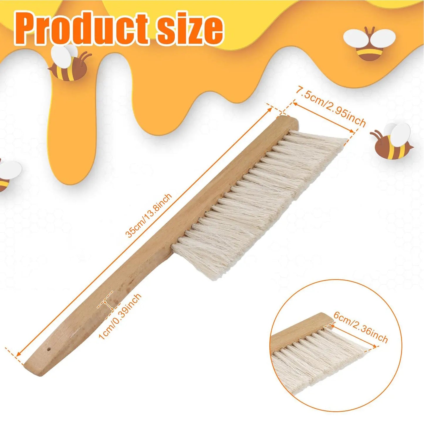 Natural Horsehair Beekeeping Brush – Wooden Handle Hive Tool