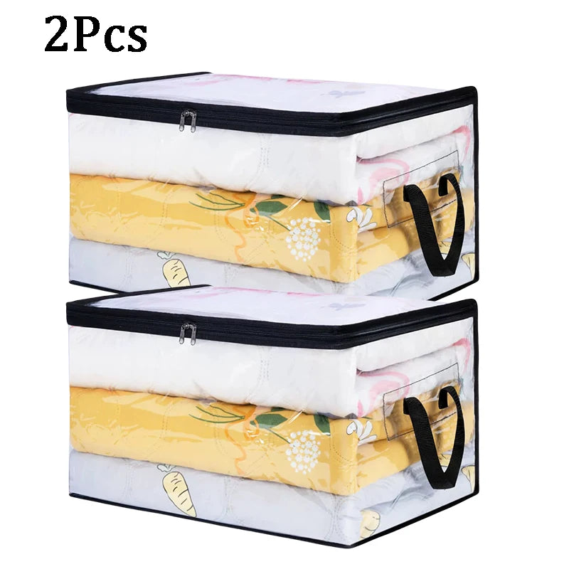Clear Zippered Storage Bags for Blankets, Clothes & Bedding