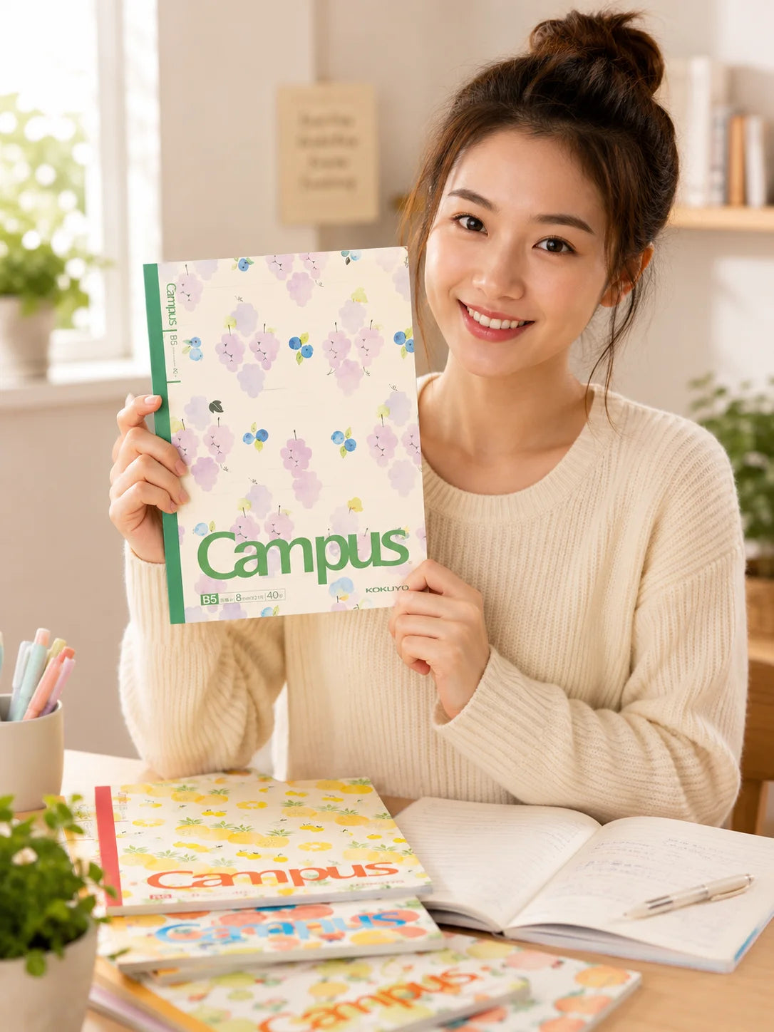 Japanese Fruit Print Campus Notebook KOKUYO Line Spacing 180 Flat