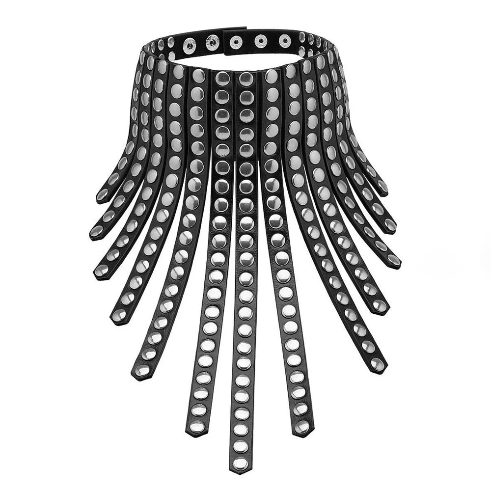 Sexy O-ring Choker Black Adjustable Leather Punk Metal Women Kitty