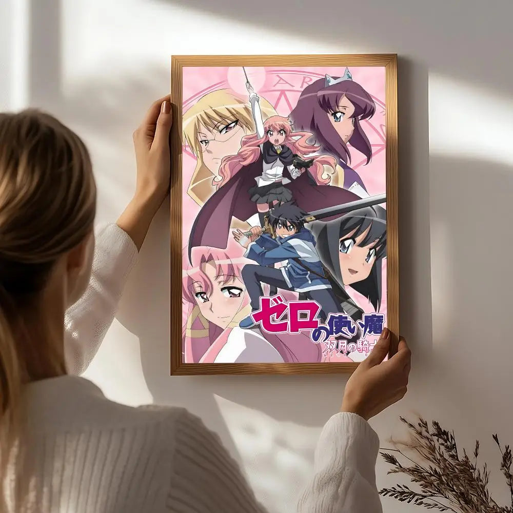 Anime T-The Familiar of Zero Poster HD Self Adhesive Waterproof Wall Art Ideal for Home Office Dorm Bedroom Great Gift Peaceful Pleasures Health and Wellness White4 15X20cmNoframe