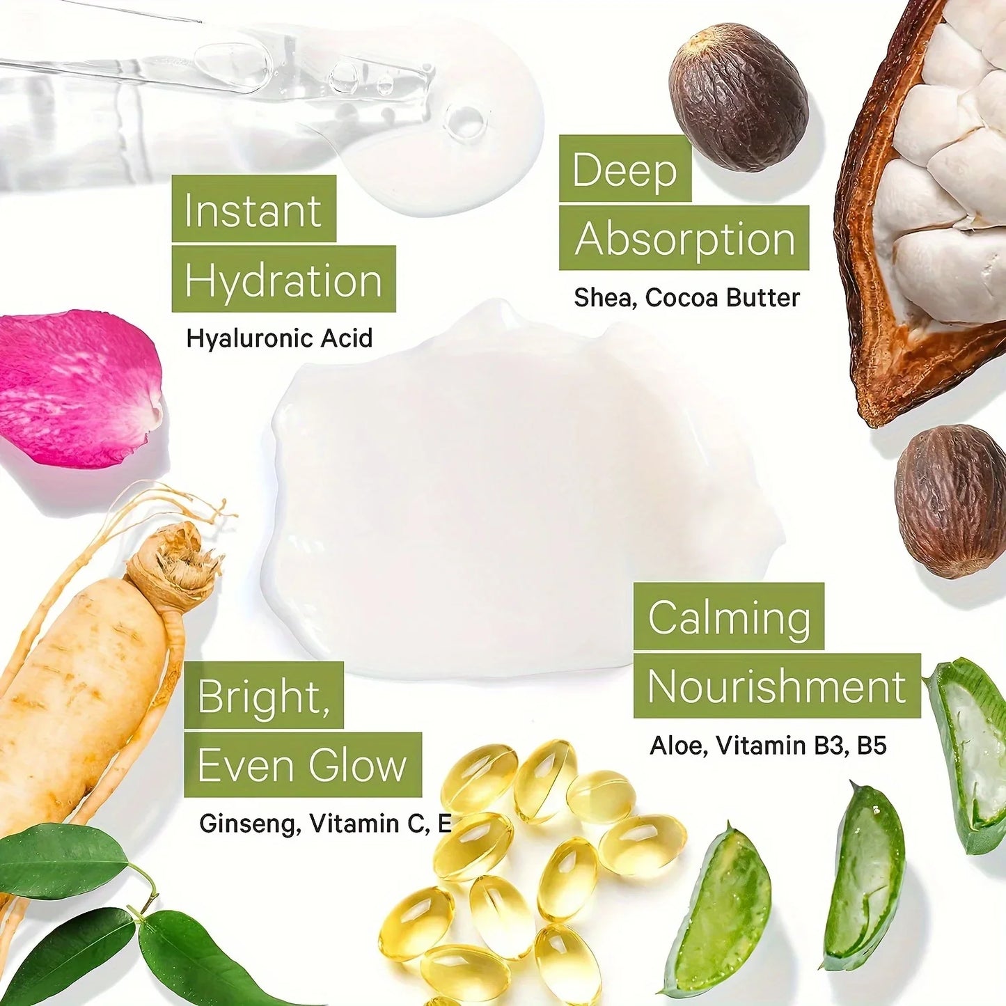 Hydrating Face Moisturizer – Hyaluronic Acid, Vitamin C & Aloe