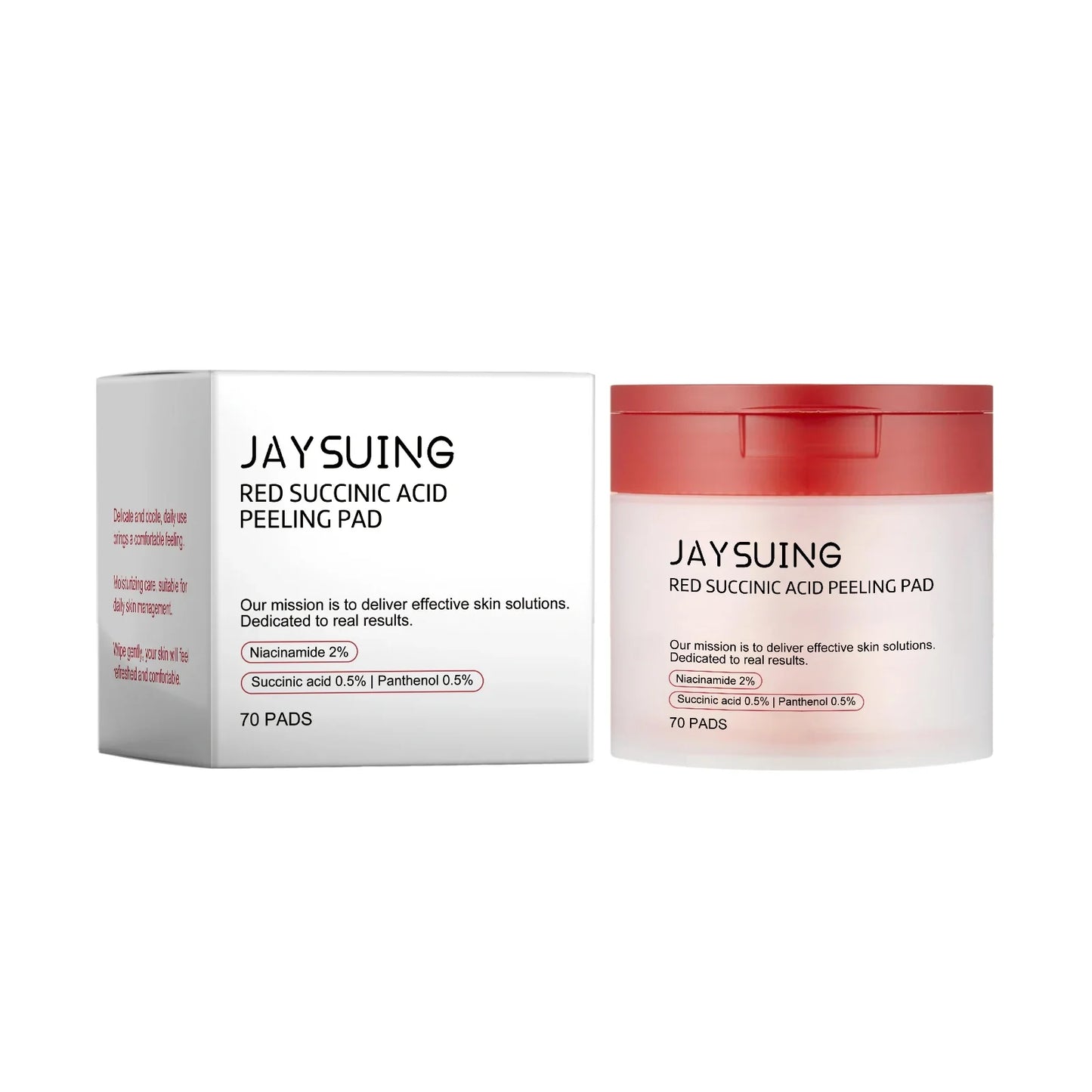 Jaysuing 70pc Succinic Acid Peeling Pads AHA BHA Exfoliant