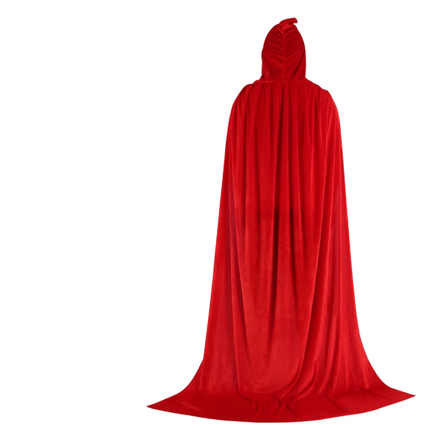 Hood Cloak Cosplay Medieval Long Cape Halloween Party Women Men Adult Long Mage Witchcraft Wicca Robe Conceal Gown Reenactment Peaceful Pleasures Health and Wellness Red 110