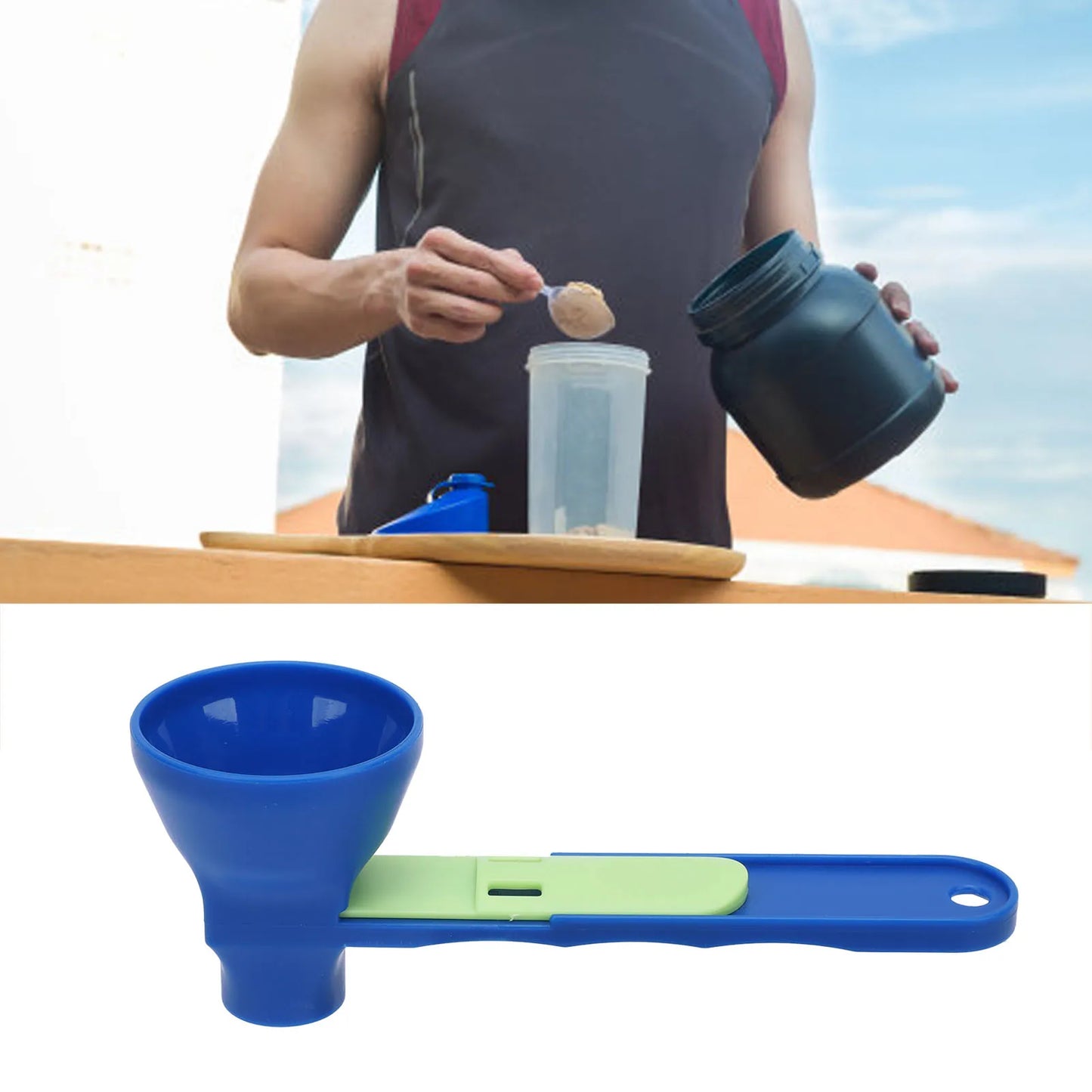 Protein Powder Funnel Scoop ABS Spill Proof Sliding Spoon Coffee