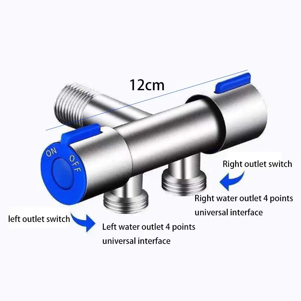 Double Handle Bathroom Faucet Lever Stainless Steel Cold Water