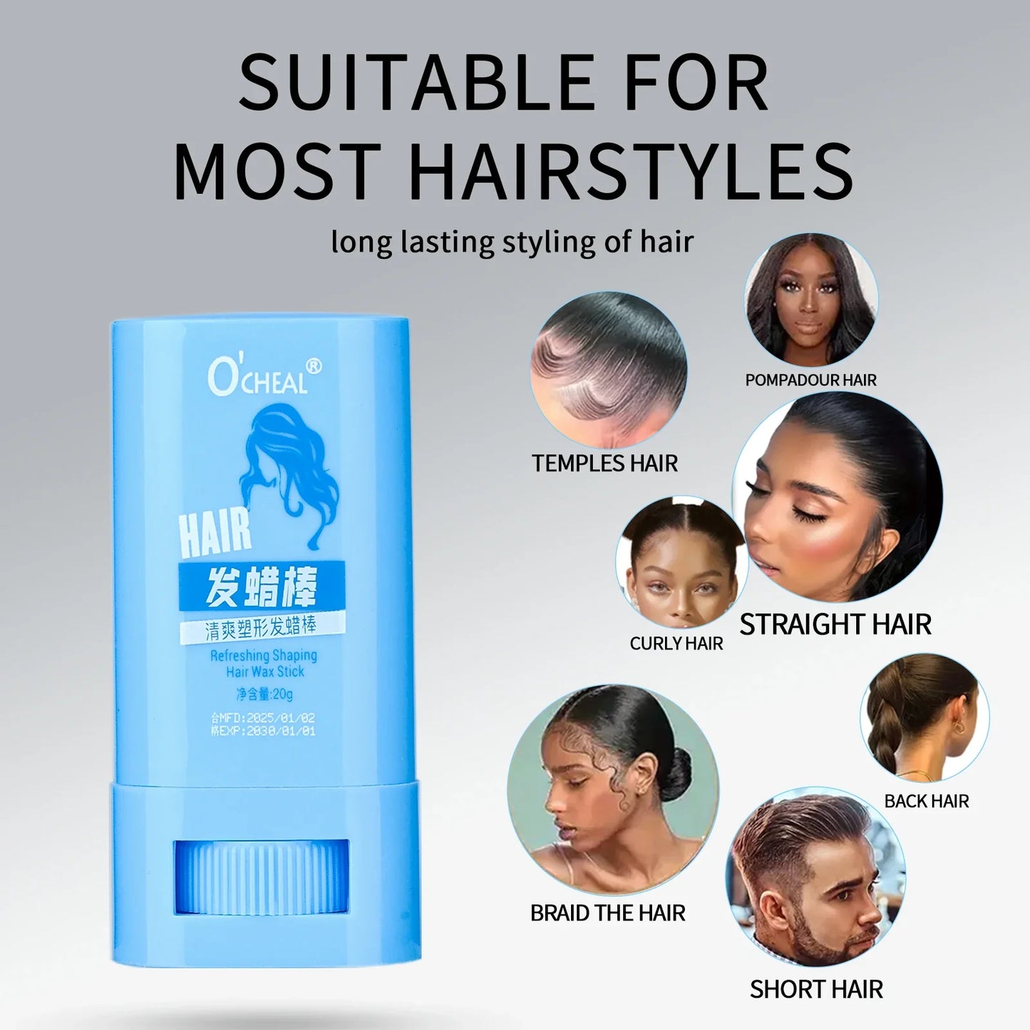 O'Cheal Anti-Frizz Hair Wax Stick | Smooth, Non-Greasy Hold