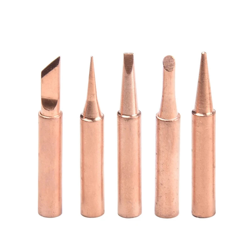 5-Pc 900M Pure Copper Soldering Iron Tips Set for 936 Station