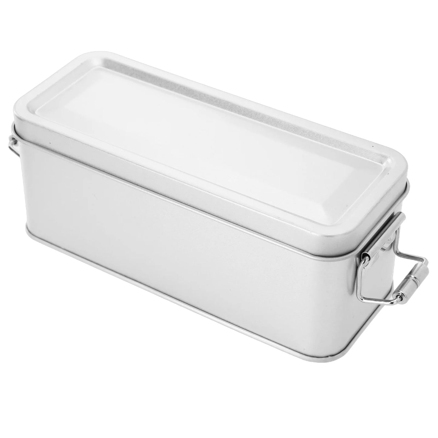 Tinplate Box Metal Storage Tins Tea Container Rectangular W Lids