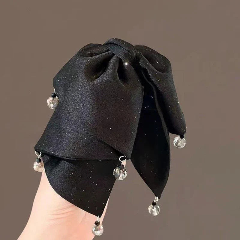 Rhinestone Bow Hair Claw Clip – Lace Shark Clip for Women
