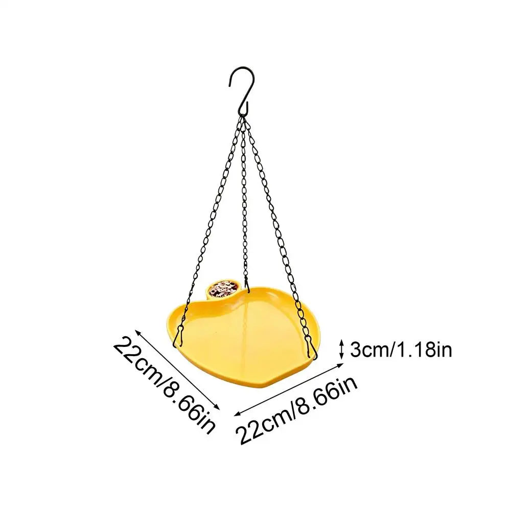 2-in-1 Hanging Bird Feeder & Bath Tray with Hook Chain