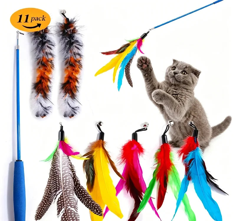 Replacement Cat Feather Toy Head Retractable Stick Products