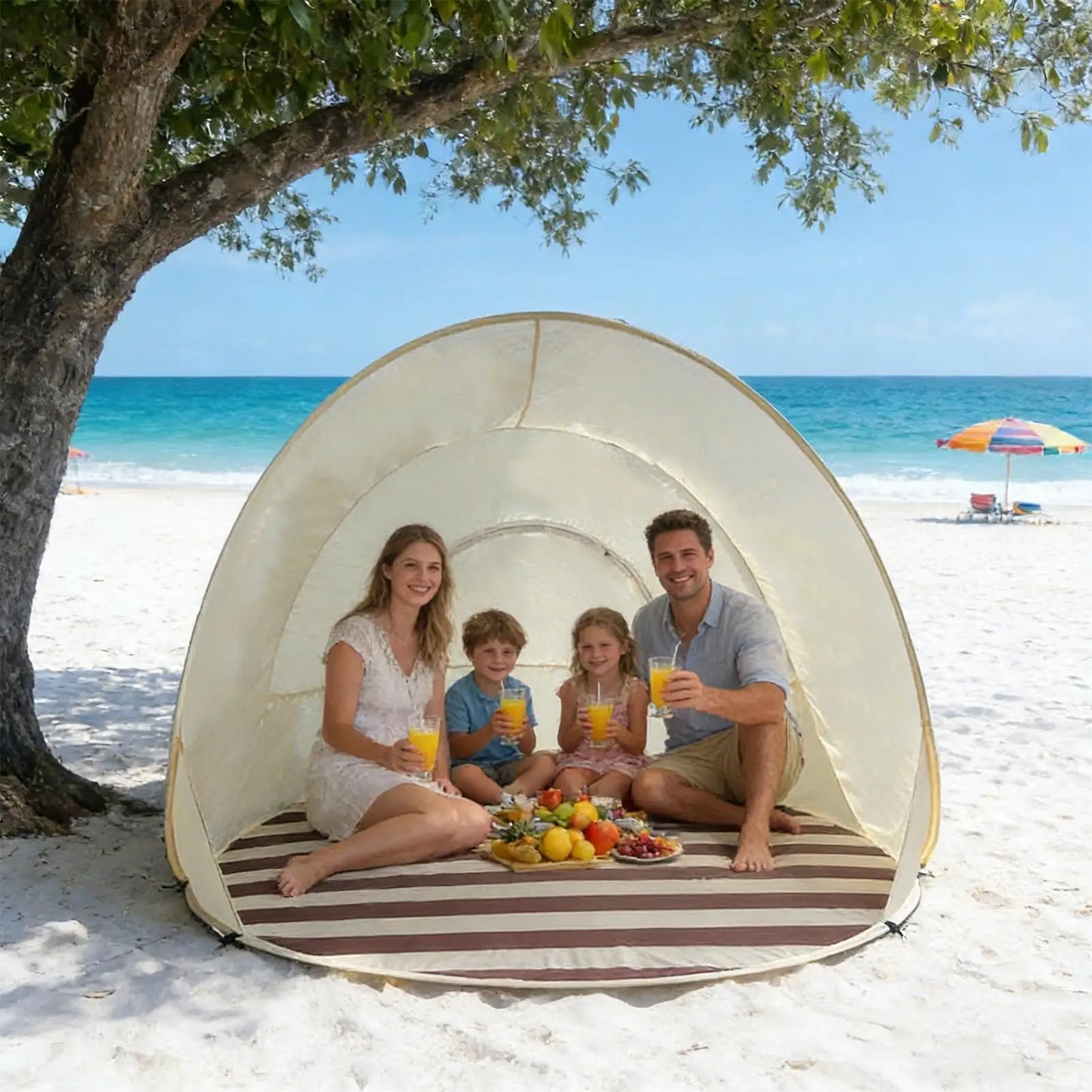 Pop-Up Beach Tent for 3–4 People | UPF 50+ Sun Shelter
