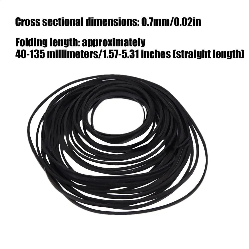 30PCS Universal Mix Cassette Tape Machine Belt Assorted Common Square Flat Mixed Rubber Belt For Recorders Walkman DVDDrive Peaceful Pleasures Health and Wellness 0.7mm