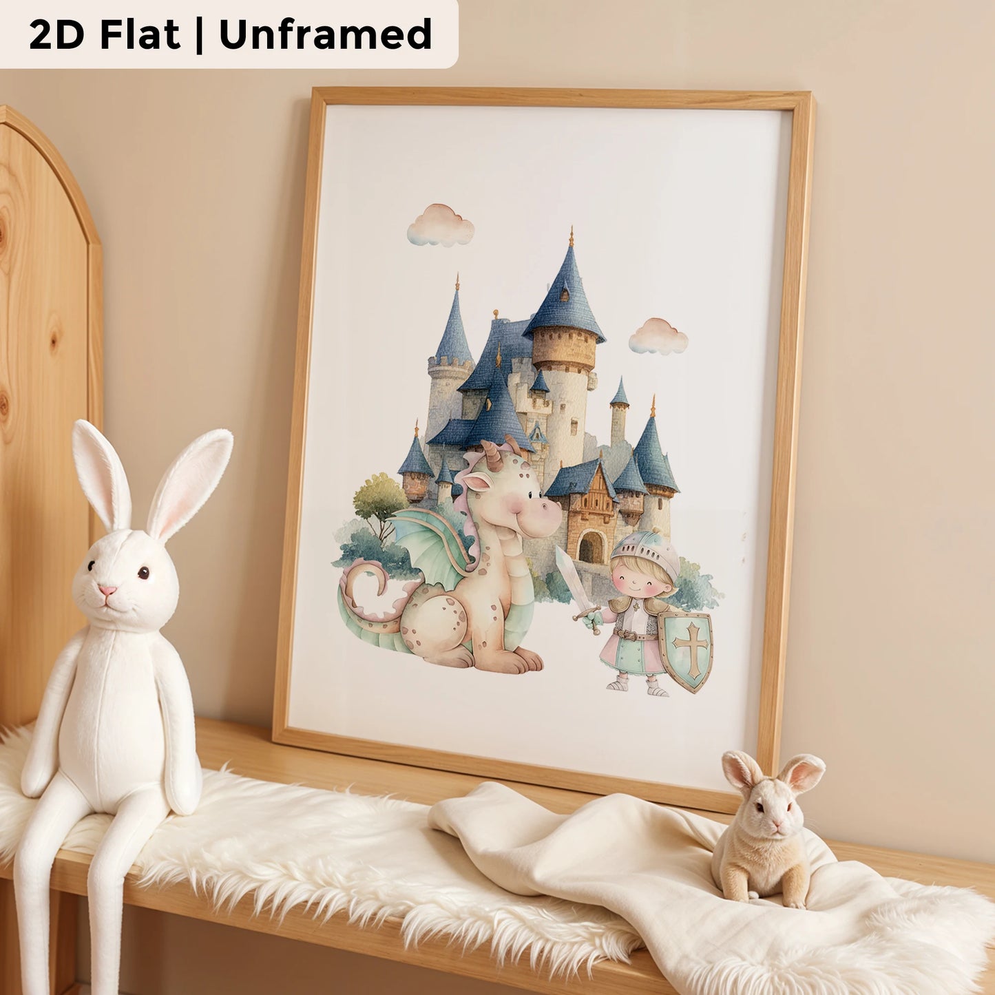 3-Piece Cartoon Blue Prince Canvas Wall Art | Kids Room Decor