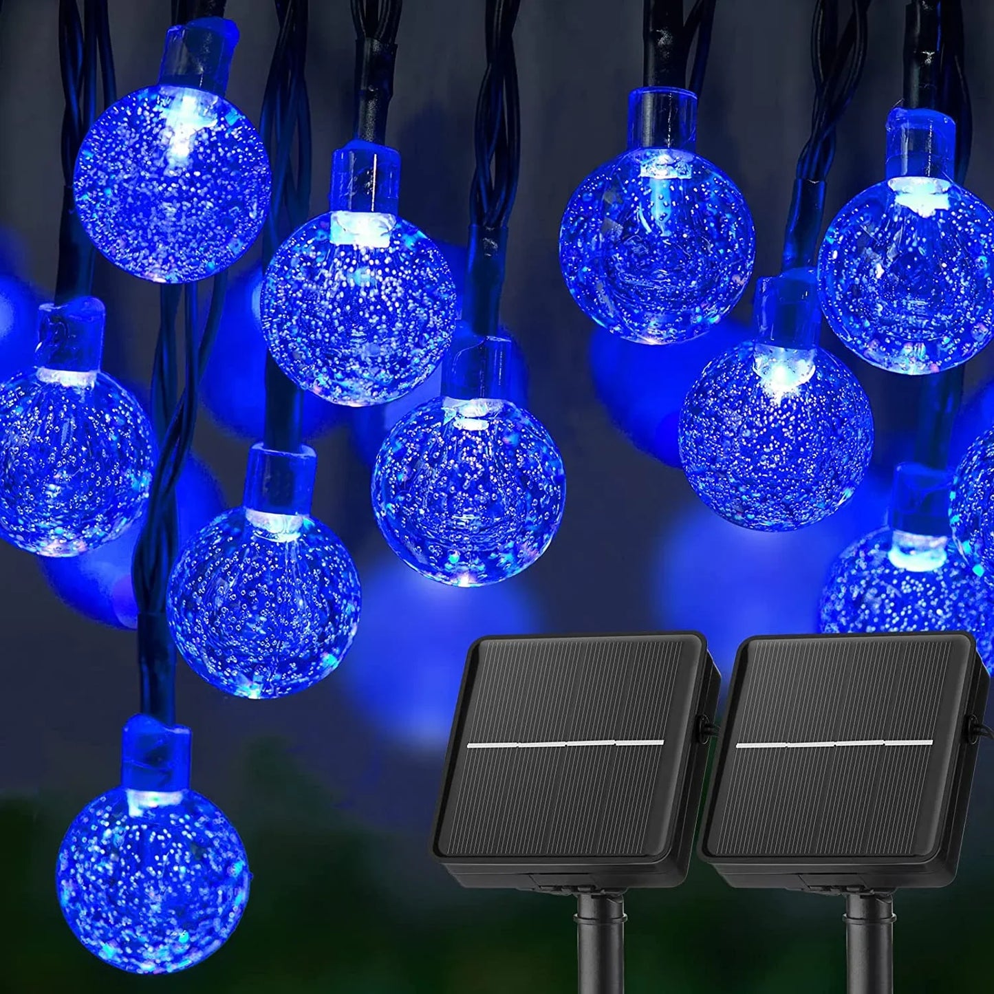 Solar String Lights 60 LED Crystal Globe 8 Modes IP65 Waterproof