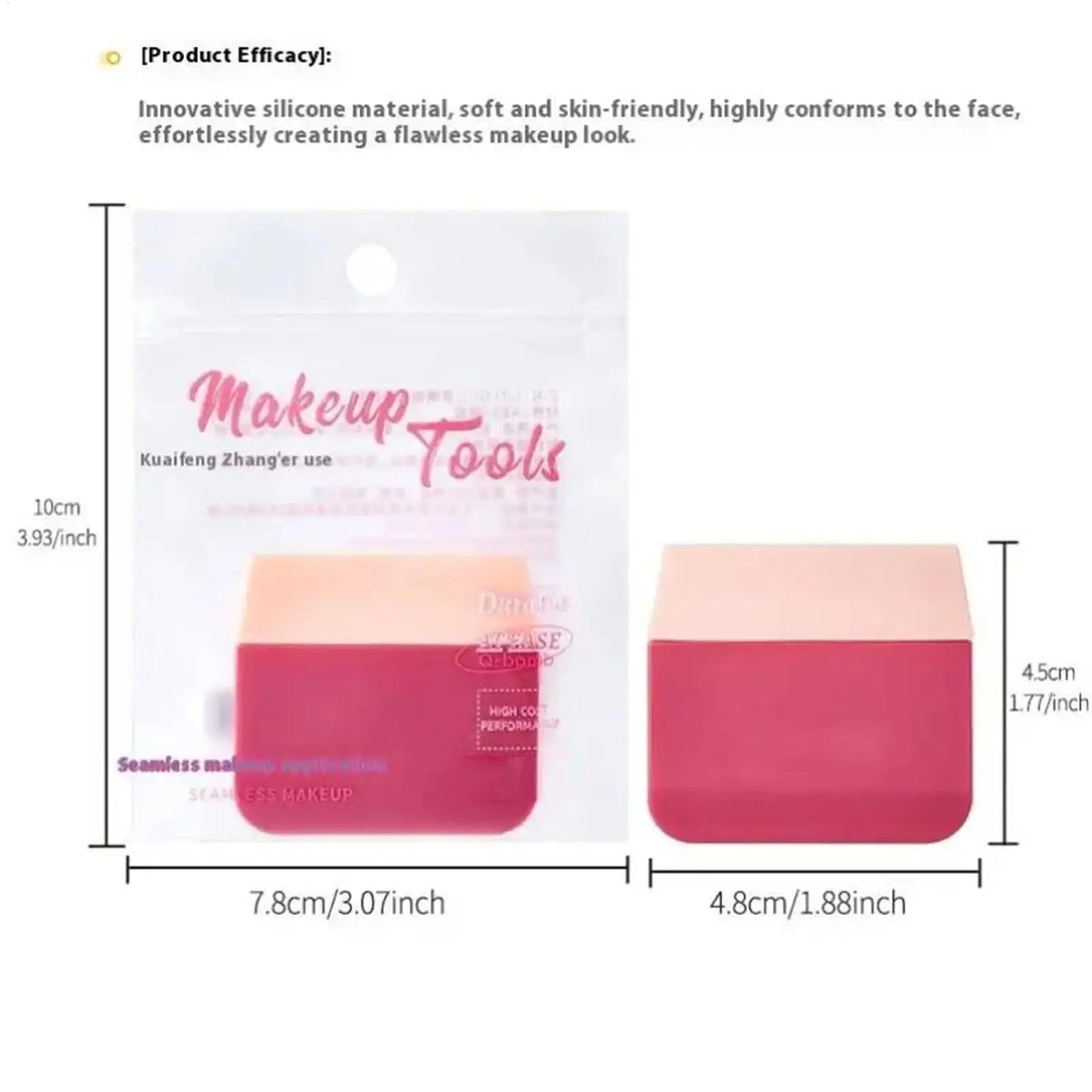 Silicone Face Applicator – Flat Head Foundation & Cream Brush