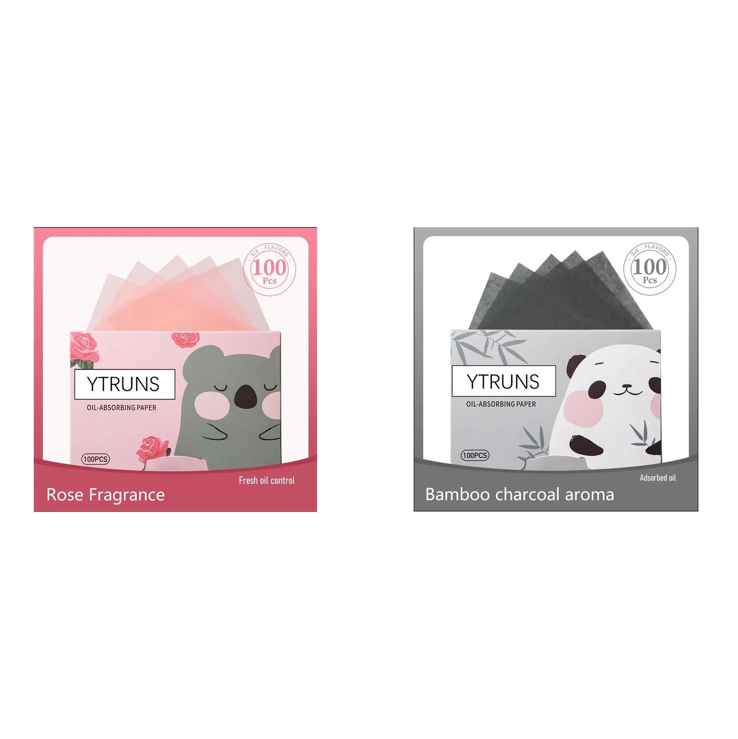 Oil Blotting Sheets 100pcs – Green Tea, Rose & Bamboo Charcoal