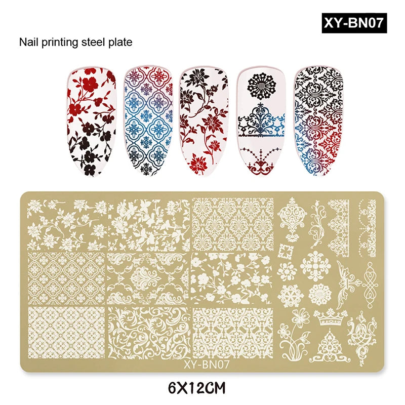 Nail Stamping Plates 12x6cm – Butterfly Flower Bowknot Designs