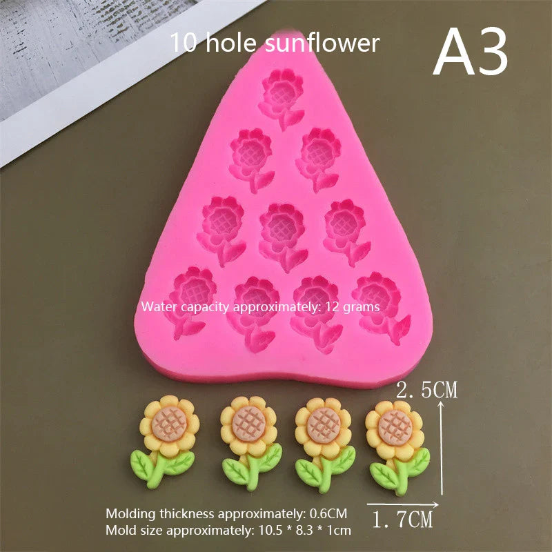 Cartoon Flower Bow Bee Fondant Silicone Mold – Cake Decorating
