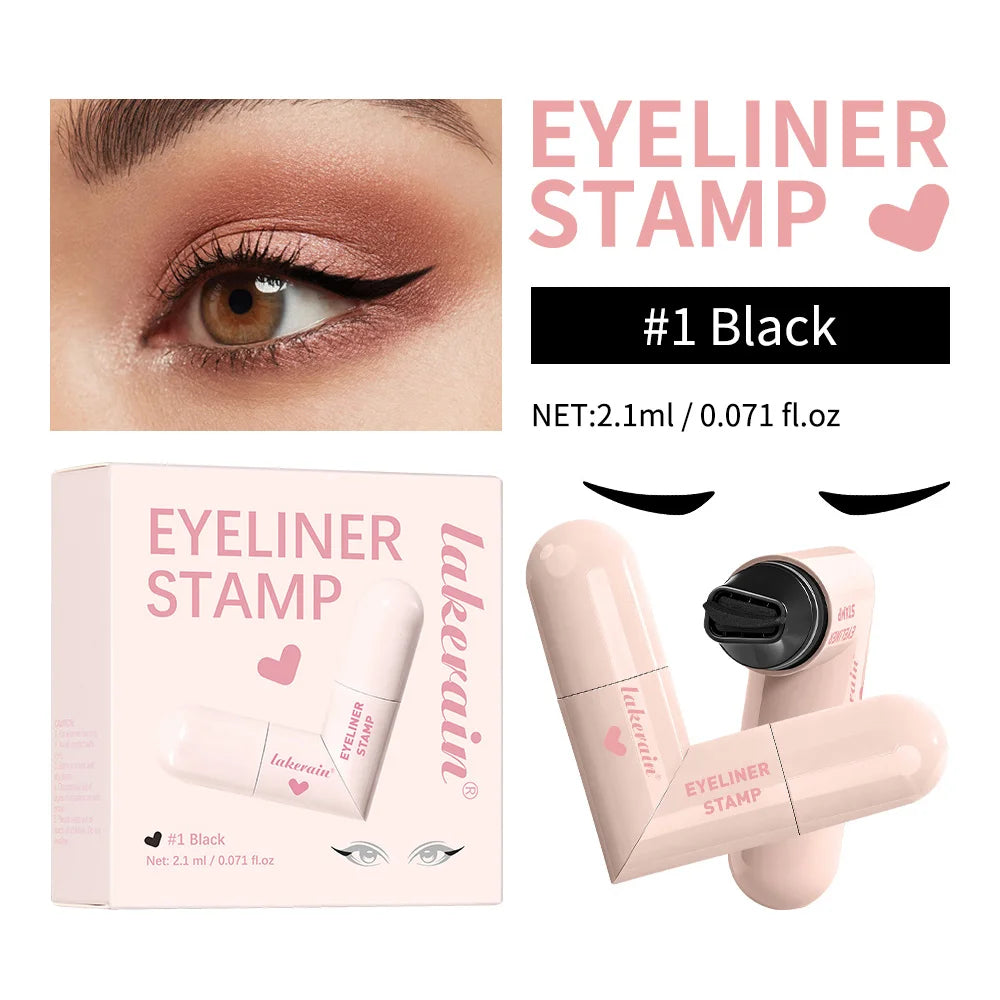 Eyeliner Stamp Beginner Friendly One-Press Forming Precise Fit Waterproof Sweatproof Fast Drying Formula Intense Color Eyeliner Peaceful Pleasures Health and Wellness BLACK