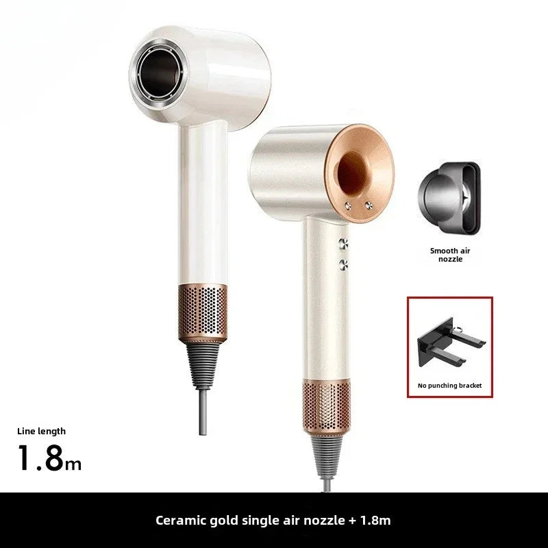 5 in 1 Professional Hair Dryer, with Hot and Cold Air Functionality - Lightweight and Thermostatic Styling Tool for Smooth Hair Peaceful Pleasures Health and Wellness gold 100-240V AU plug