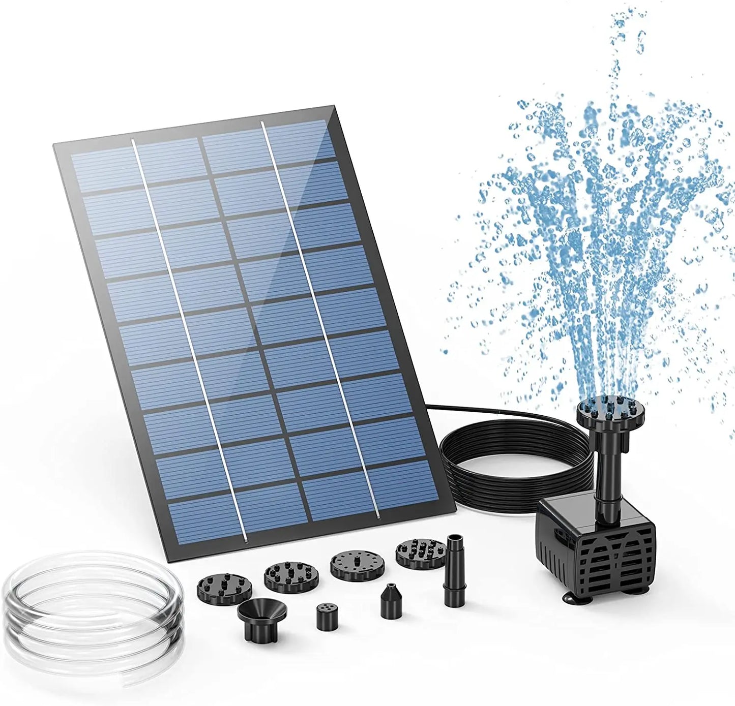 Solar Fountain Pump 2.5W – 6 Nozzles for Bird Bath & Garden