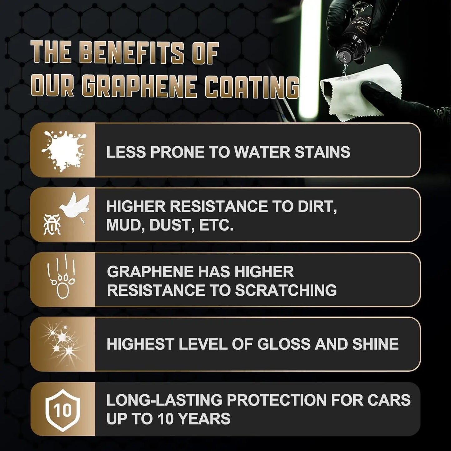 20H Professional Graphene Ceramic Coating for Cars 10+ Years Protection Hydrophobic Scratch UV Resistant High Gloss Finish Peaceful Pleasures Health and Wellness