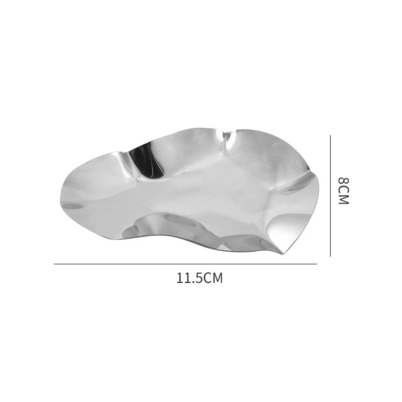 Stainless Steel Oyster Shell Plate | Seafood Serving Dish & Tray