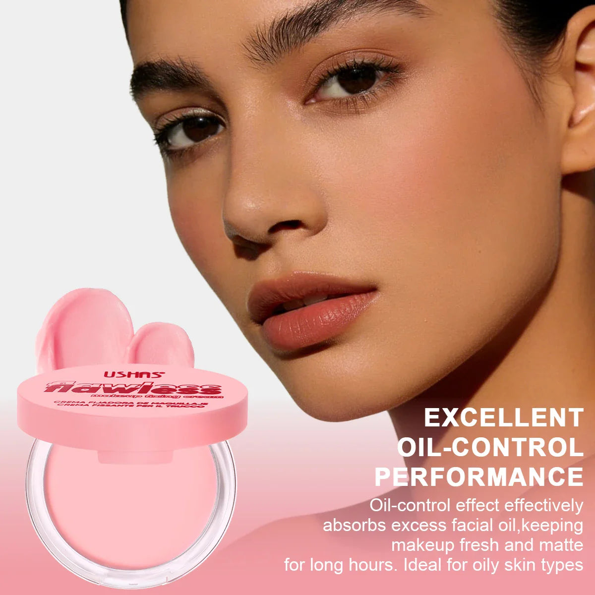 USHAS Pressed Powder – Oil Control, Matte & Pore Minimizing