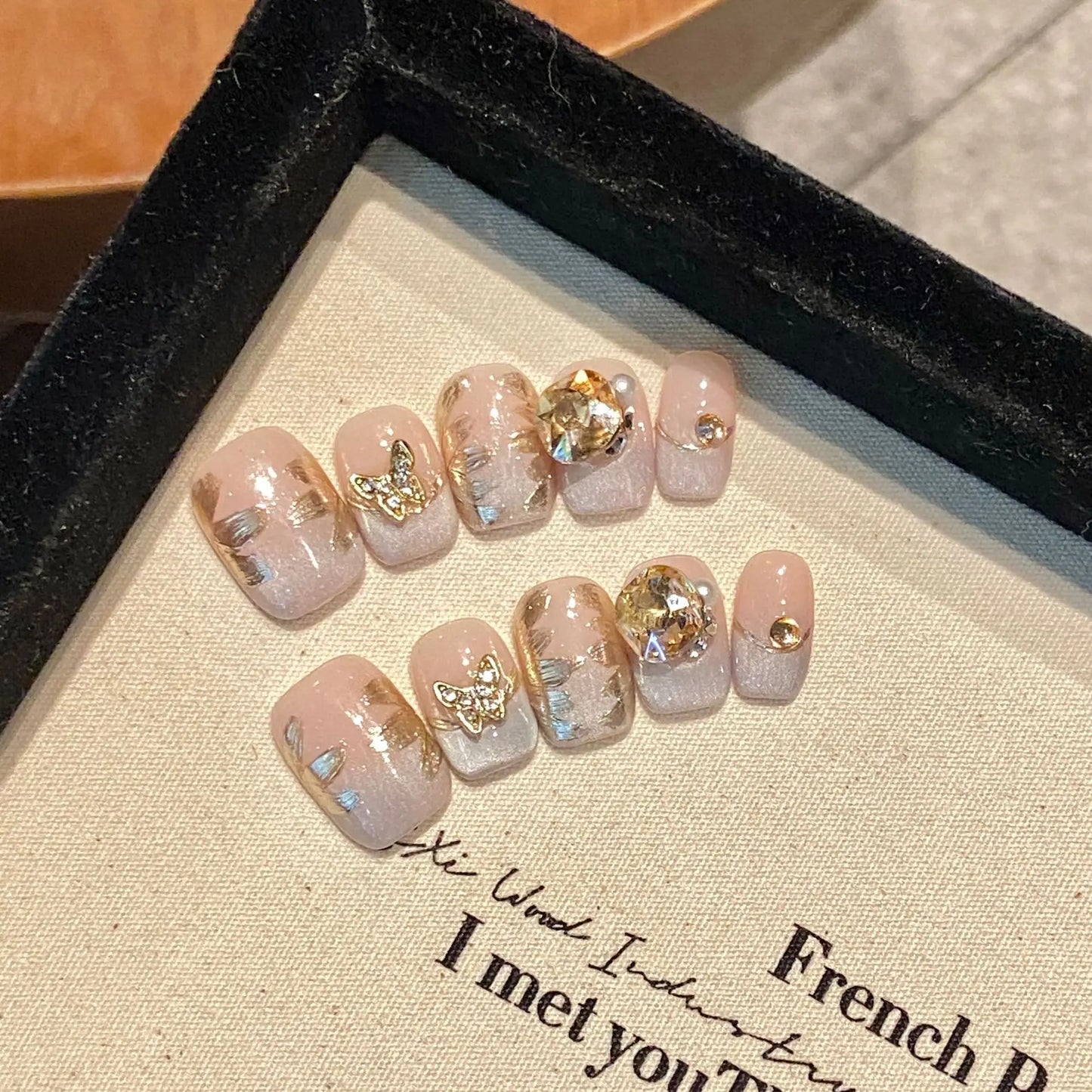 Handmade Press on Nails Short Pink French Fake Nail Tips for Women Girl Wearable Detachable Sweet Summer Flowers False Nails Peaceful Pleasures Health and Wellness XS 1