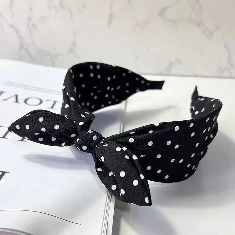Polka Dot Bow Headband – Non-Slip Hair Hoop for Women & Girls