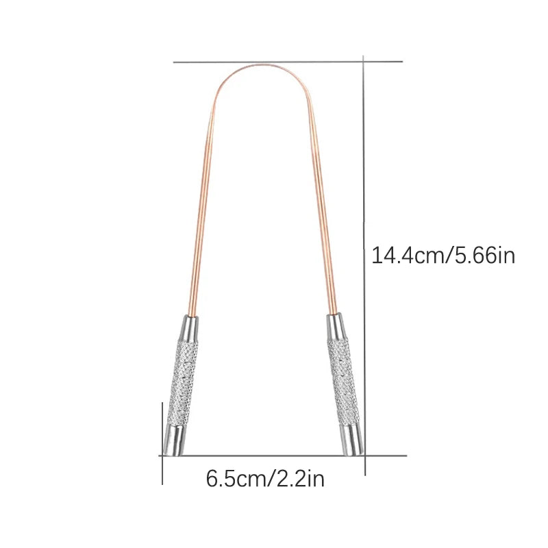 1PCS Copper Tongue Scraper Oral Tongue Cleaner Brush Tongue Toothbrush Oral Hygiene High Quality Tounge Scraper Peaceful Pleasures Health and Wellness