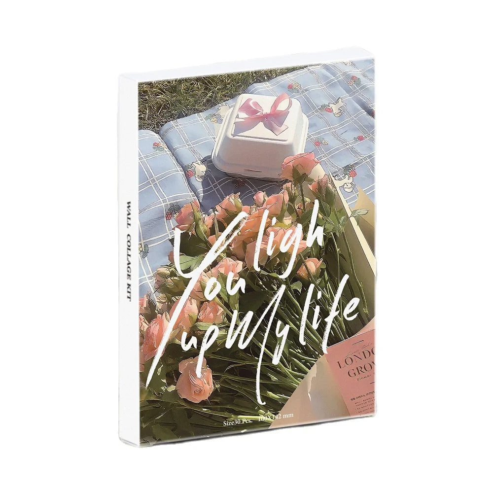 You Light Up My Life Series Postcard Pink Bouquet Castle Greeting
