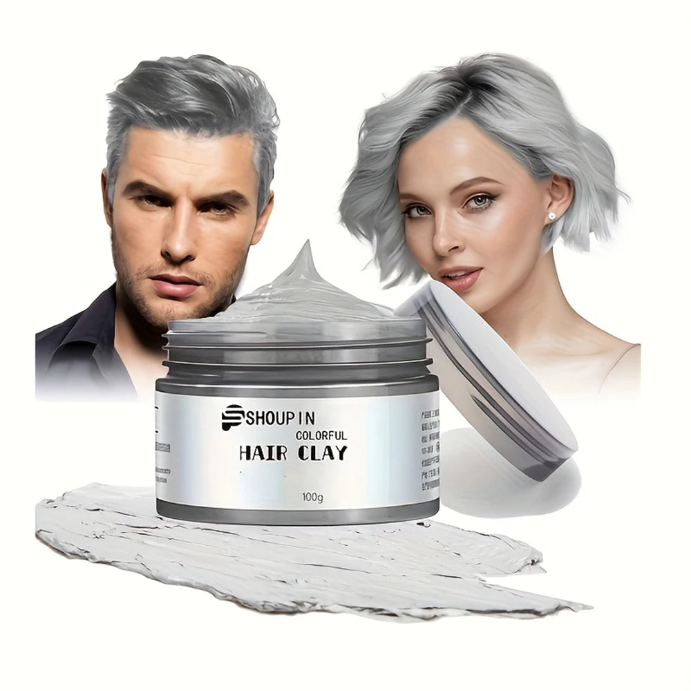 Hair Color Dye Wax Cream | Temporary Color for Halloween, Cosplay, Carnival & Daily Styling Peaceful Pleasures Health and Wellness Gray China Mainland