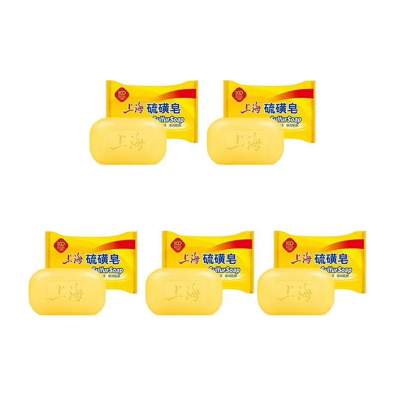 Shanghai Sulfur Soap 85g Mild And Refreshing Cleansing Soap For Face Body Wash Laundry Multipurpose Bath Soap For Daily Use Peaceful Pleasures Health and Wellness Sulfur soap 5pcs