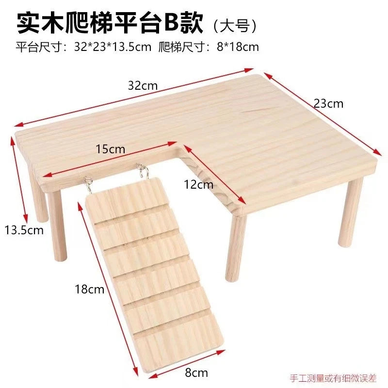 Hamster Wooden Ladder Climbing Toy | Small Pet Cage Accessory