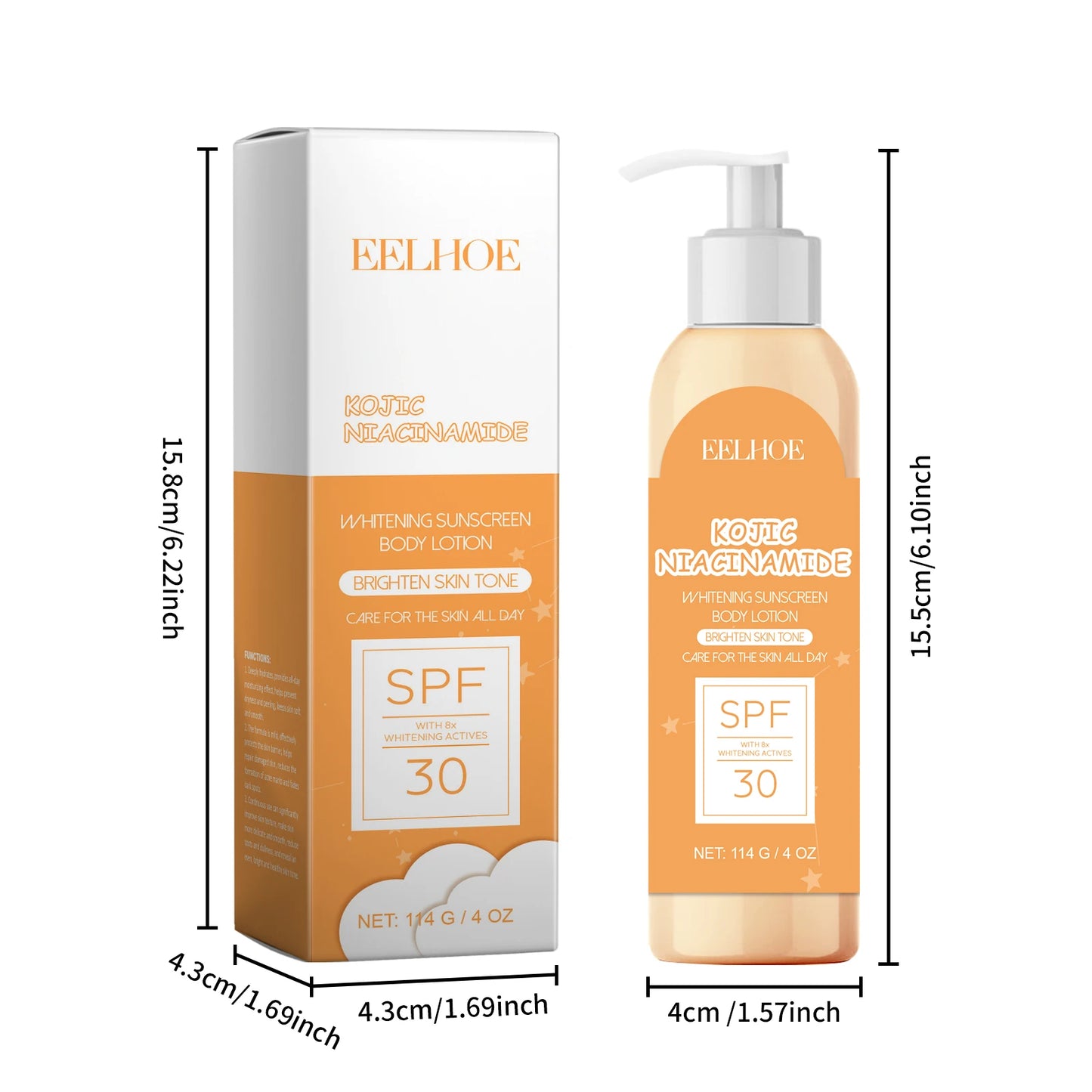 Kojic Acid & Niacinamide Brightening Body Lotion | SPF Moisturizer