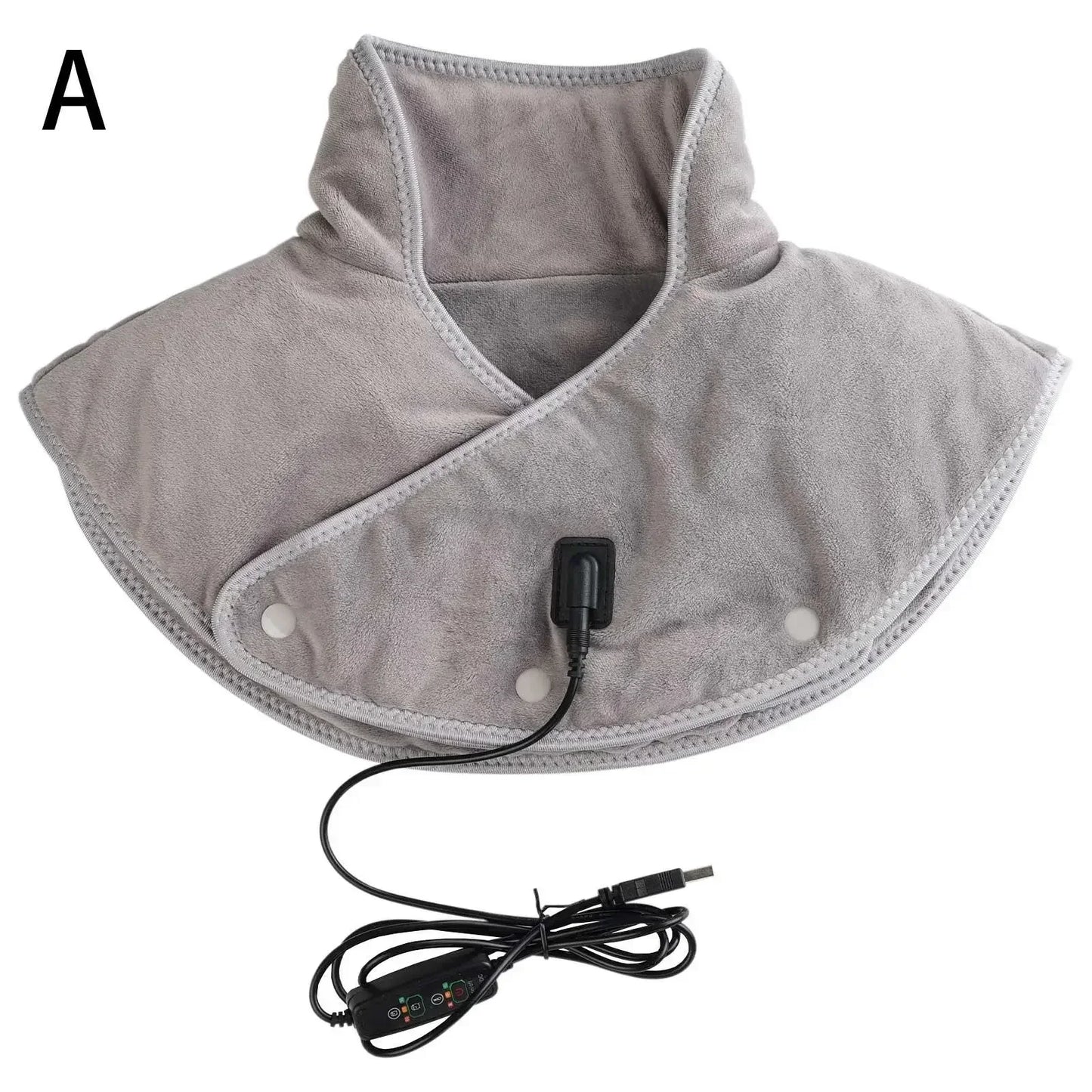 Electric Heating Shoulder Neck Pad Cervical Wrap Three Gear Thermal Compress Massager Vibration Shawl Warm Back Tool Relax Brace Peaceful Pleasures Health and Wellness A Just Heat