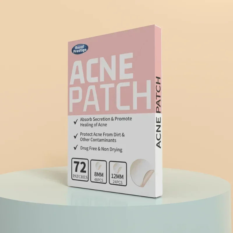 72-Pack Invisible Hydrocolloid Acne Patches | Waterproof Pimple Stickers